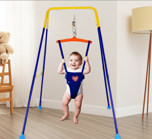 JumpJoy Baby Jumper- Adjustable Bouncer Seat with Safety Harness & Clamp