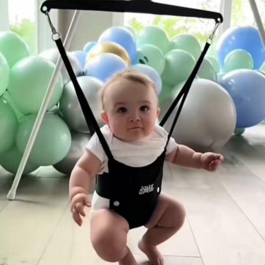 JumpJoy Baby Jumper- Adjustable Bouncer Seat with Safety Harness & Clamp