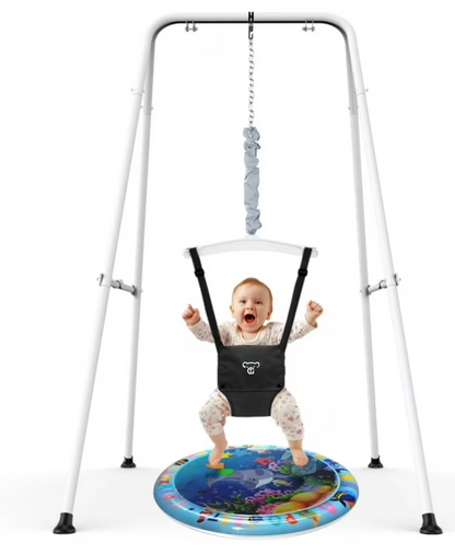 JumpJoy Baby Jumper- Adjustable Bouncer Seat with Safety Harness & Clamp